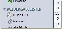 und die Wiedergabeliste "Genius" startet