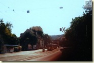 die Straßenbahn vor dem Abbiegen in die Schleife