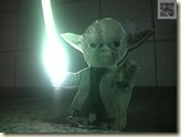 Yoda mit LED-Leuchtschwert